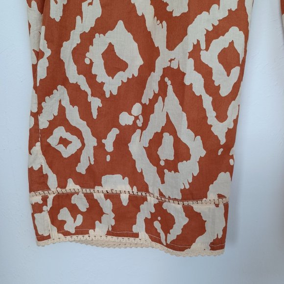 Haute Hippie Pant Wide Leg Cotton Tribal Ikat Boho Size X Large - Picture 9 of 14